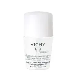 Vichy Deodorant Roll-On White for Sensitive Skin 48h 50ml/مزيل عرق فيشي رول أون أبيض للبشرة الحساسة 48 ساعة 50 مل