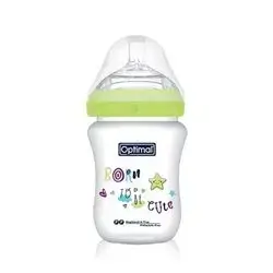 Mamilla Extra Wide Neck Double Anti-Colic Feeding Bottle 300ml (+0) - Green