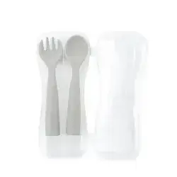 Haakaa Bendy Silicone Cutlery Set Grey