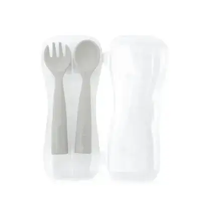 Haakaa Bendy Silicone Cutlery Set Grey