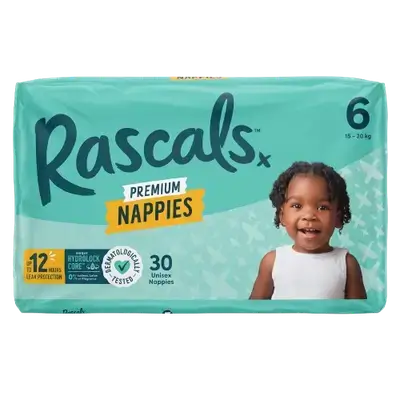 Rascals Premium Baby Tape Diapers Size 6 15-20 Kg 30 Count