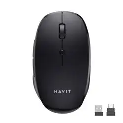 HAVIT MS50WB TRI MODE (WIRELESS WITH USB-A & TYPE-C ADAPTER & BLUETOOTH 5.1) WITH ADJUSTABLE DPI FROM 1000-1200-1600 DPI