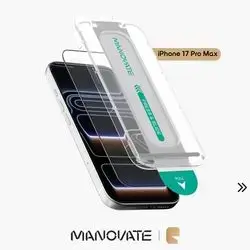 Manovate PureShield Clear Tempered Glass Screen Protector Corning Accessory Glass & 2X Impact Armor for iPhone 17 Pro Max