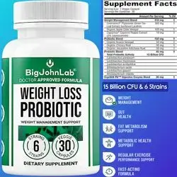 Probiotics for Weight Management & Bloating, 6 Strains Probiotics, 15 Billion CFU, Prebiotics, With Apple Cider Vinegar & Cayenne & Green Tea Extract, Supports Gut Health - Weight Management for Women & Men, 30 Caps probiotics