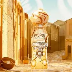 Cappuccino flavored protein milkshake