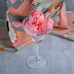 Scoop Ice Cream With  Strawberry Flavor