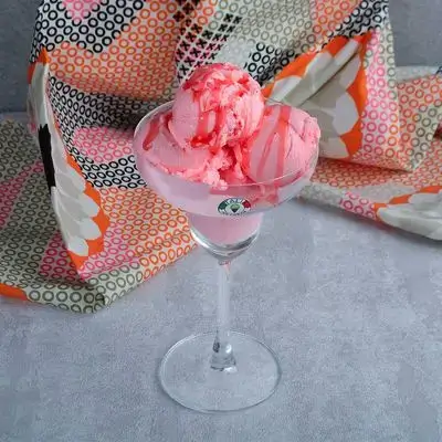 Scoop Ice Cream With Strawberry Flavor