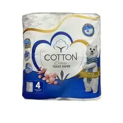 Cotton Deluxe Toilet Paper, 4 Rolls