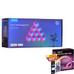 Govee Glide Hexa Pro Light Panels + RGB-IC LED Neon Rope Light (LD04-3M-USB WIFI )