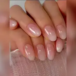 24pcs/Set Short Oval Shaped Press On Nails 