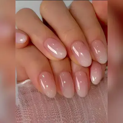 24pcs/Set Short Oval Shaped Press On Nails