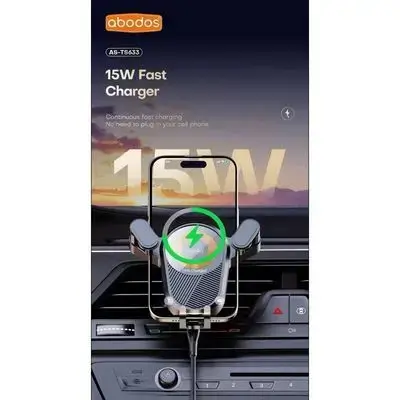 The Abodos AS-TS633 is a 15W Qi2 wireless charging car holder
