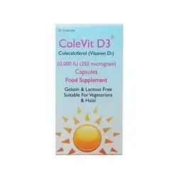 colevit d3 10000 , 30caps , made in UK