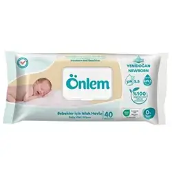 ONLEM Newborn and Sensitive Care Wet Towel 40 adet