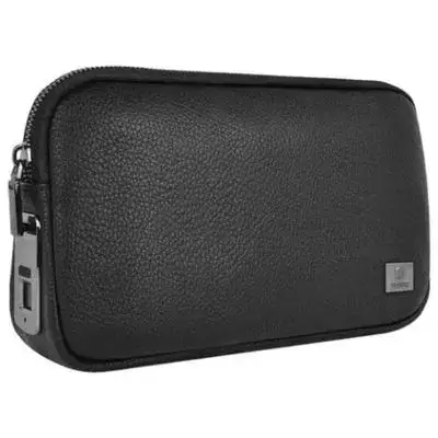 Wiwu Fingerprint Lock Pouch Clutch Bag - Black