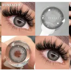FUNSACHY MARGARET Series Gray Contact Lenses 14.5mm Natural Soft Lenses Annual Disposable