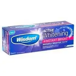 wisdom active whitening instant bright 75ml toothpaste fresh mint