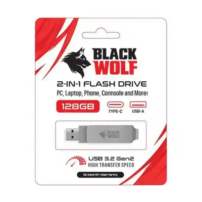 Black Wolf 2-in-1 Flash Drive