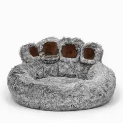 Paws-Shaped Bed Black & White 60cm