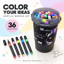 کۆمەڵە مارکەری ئەکریلیک – 36 ڕەنگ