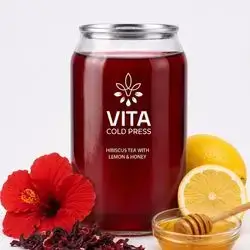 Hibiscus ice tea with lemon and honey 