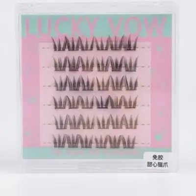 cluster lashes; requires no glue and no remover