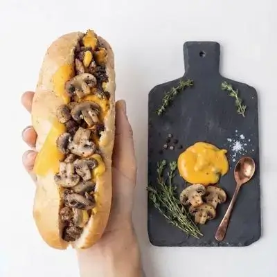 Grilled Fresh Mushroom and Cheese Sandwich