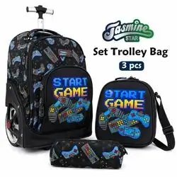 Jasmine Star 3-Piece Trolley School Bag Set