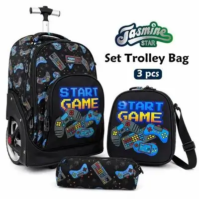 Jasmine Star 3-Piece Trolley School Bag Set