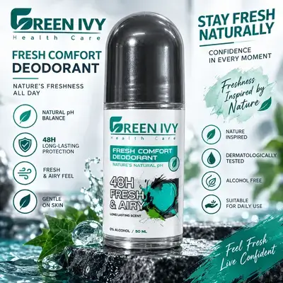 Green Ivy Health Care Fresh Comfort Deodorant — 48H Fresh & Airy, Natural pH.