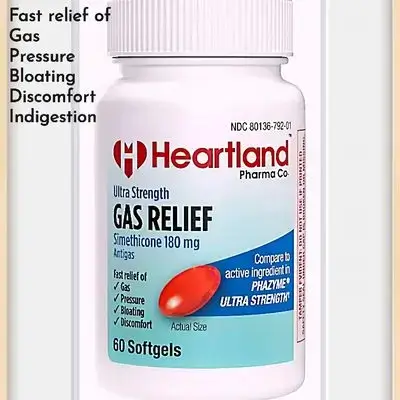 Anti Gas, Simethicone 180mg | Ultra Strength Gas Relief | Bloating Relief | Softgels for Abdominal Discomfort | digestion, 60 Count