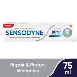 Sensodyne toothpaste 75 ml. Repair & protect whitening.//سنسوداين معجون اسنان ترميم وحماية المطور مع التبيض - 75 مل