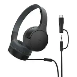Belkin SoundForm Mini Kids Wired Headphones with USB-C to 3.5mm Black