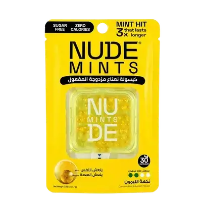 Dual Action Liquid Capsules Lemon Flavor 30 Capsules _ NUDE MINTS
