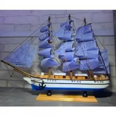 Oster Wooden Sailing Ship Model 50x45 Cm Blue