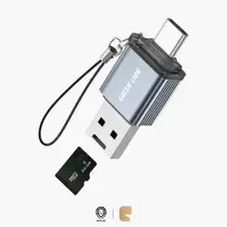 Green Lion 2-In-1 Card Reader Micro SD & SD Card Dual Support - Gray