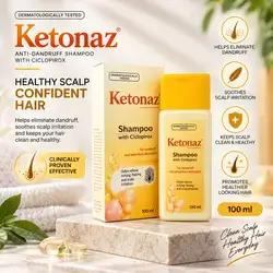 Ketonaz Anti-Dandruff Shampoo with Ciclopirox – 100 mL