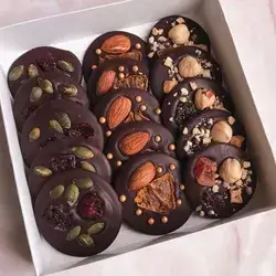 Box Of Pieces Of Chocolate With Nuts