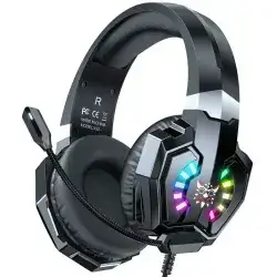 ONIKUMA X32 Wired Gaming Headset – Black, Noise-Cancelling Mic, LED Indicator, 2.2m Cable