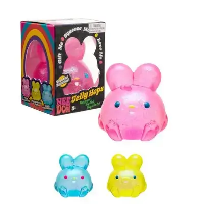 Nee-Doh Teenie Needoh HOPS Squishy Bunny Sensory Toy (Random Color Selection)