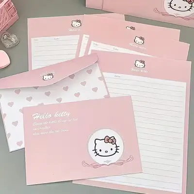 Hello Kitty8Pcskt Cat Envelope Stationery Cartoon Cute High Value Gift Email Envelope