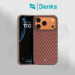 BENKS ArmorGrid ArmorPro Case built with Kevlar for iPhone 17 Pro Max - Terra Orange