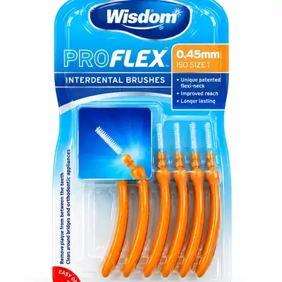 Wisdom pro flex 0.45mm iso size 1 interdental brushes