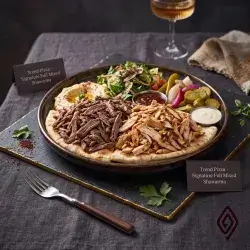 Full Portion Mixed Beef & Chicken Shawarma Platter