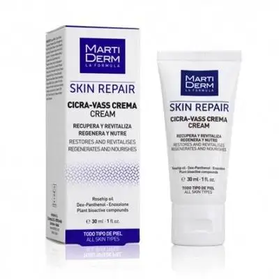 Martiderm Cicra-Vass Repairing Cream 30ml هو كريم مرمم ومهدئ مصمم خصيصًا للبشرة التالفة أو المتهيجة أو الملتهبة.