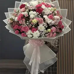 White Pink and Red Flower Bouquet