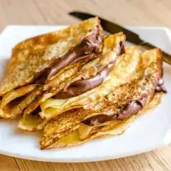Crepe with Banana , Nutella , Kinder , KitKat and Pistachio