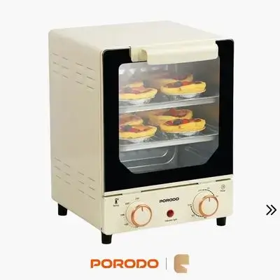 Porodo Lifestyle 15L Vertical Mini Oven with Tempered Glass Door & 750W Power