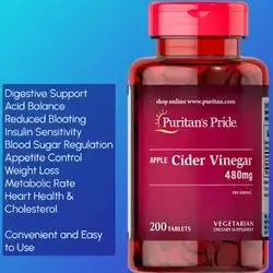 Apple Cider Vinegar, ACV, 480 mg, 200 Tablets acv