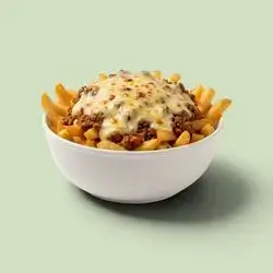 Diet Fries and Minced Meat with Diet Sauce